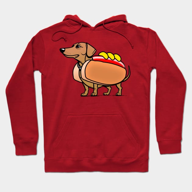 Dachshund Hotdog Sausage Hoodie by Sanu Designs